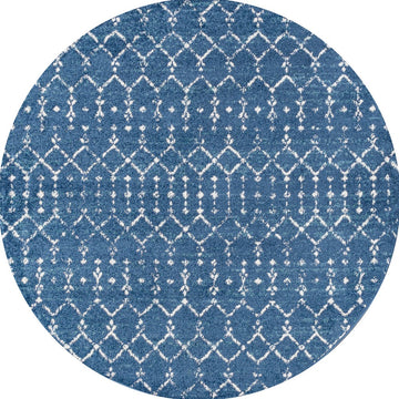 Moroccan Hype Boho Vintage Diamond Area Rug Blue/White